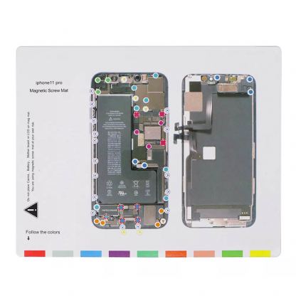 Magnetic iPhone 11 Pro Screw Mat - магнитна дъска за организиране на ремонта на iPhone 11 Pro