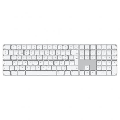 Apple Magic Wireless Keyboard with Touch ID and Numeric Keypad BG - безжична клавиатура за Mac компютри с M1 процесор (сребрист-бял) (модел 2021)