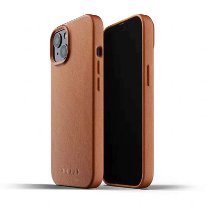 Mujjo Full Leather Case - кожен (естествена кожа) кейс за iPhone 13 Mini (кафяв)