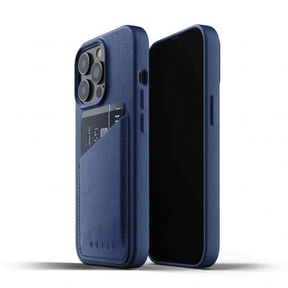Mujjo Leather Wallet Case - кожен (естествена кожа) кейс с джоб за кредитна карта за iPhone 13 Pro (снн)