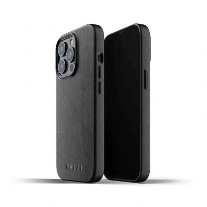 Mujjo Full Leather Case - кожен (естествена кожа) кейс за iPhone 13 Pro (черен)
