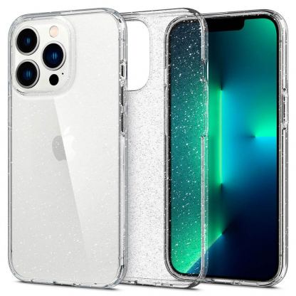 Spigen Liquid Crystal Glitter Case - тънък силиконов (TPU) калъф за iPhone 13 Pro (прозрачен) 