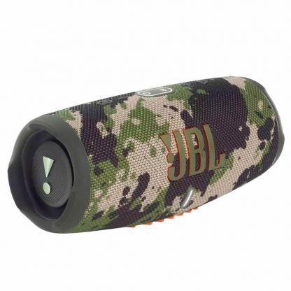 JBL Charge 5 - водоустойчив безжичен спийкър с вградена батерия, зареждащ мобилни устройства (камуфлаж)