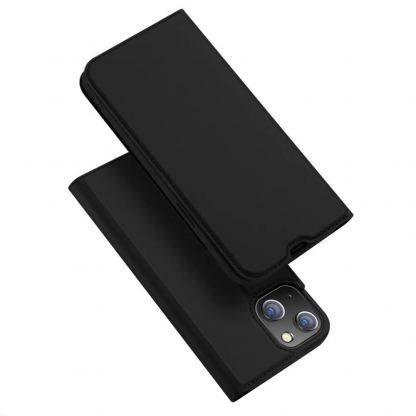 Dux Ducis Skin Pro Case - кожен калъф с поставка и отделение за кр. карти за iPhone 13 (черен)