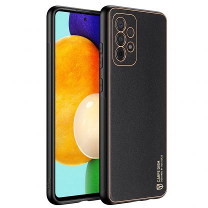 Dux Ducis Yolo Series Case - удароустойчив хибриден кожен кейс за Samsung Galaxy A52, Galaxy A52 5G (черен)