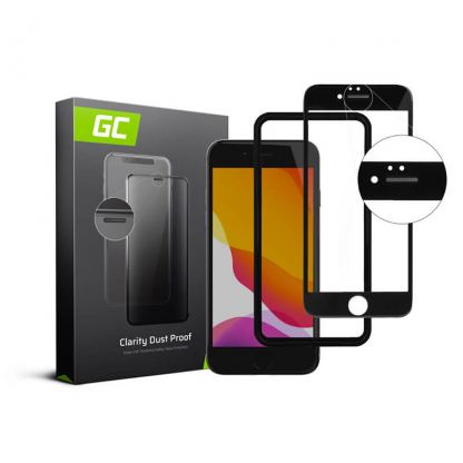 Green Cell Clarity Dust Proof 3D Full Cover Glass - калено стъклено защитно покритие за целия дисплей на iPhone 8, iPhone 7 (черен-прозрачен)