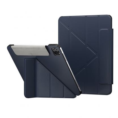 SwitchEasy Origami Case - полиуретанов кейс и поставка за iPad Pro 11 M1 (2021), iPad Pro 11 (2020), iPad Pro 11 (2018), iPad Air 4 (2020) (тъмносин)