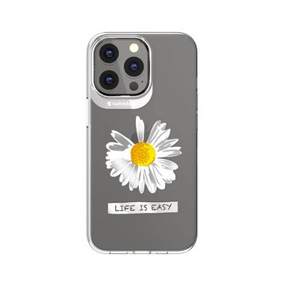 SwitchEasy Artist Daisy Case - дизайнерски хибриден удароустойчив кейс за iPhone 13 Pro (прозрачен) 