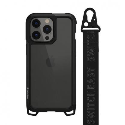 SwitchEasy Odyssey Trendy Case - удароустойчив хибриден кейс с връзка и карабинер за iPhone 13 Pro (черен) 