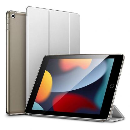 ESR Ascend Trifold Case - полиуретанов калъф с поставка за iPad 9 (2021), iPad 8 (2020), iPad 7 (2019) (сив)
