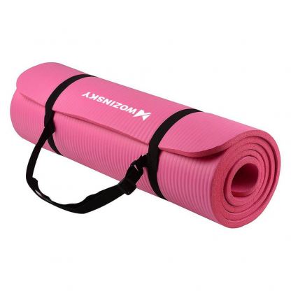 Wozinsky Gymnastic Non Slip Mat - висококачественa постелка за йогa (розов)