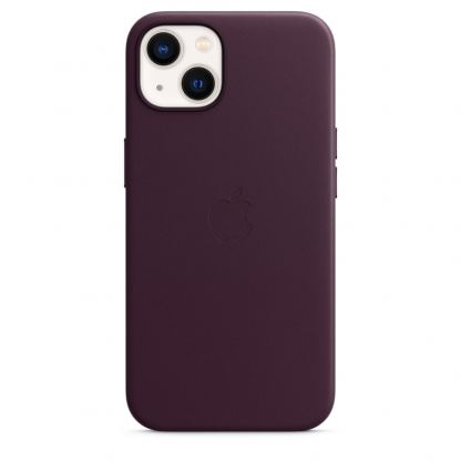 Apple iPhone Leather Case with MagSafe - оригинален кожен кейс (естествена кожа) за iPhone 13 (бордо)