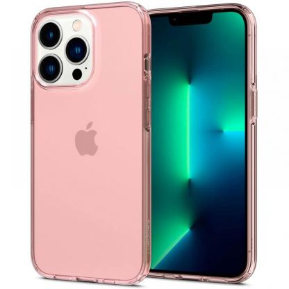 Spigen Crystal Flex Case - тънък качествен силиконов (TPU) калъф за iPhone 13 Pro (розов) 