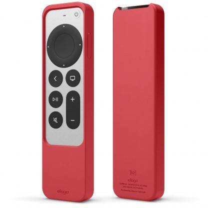 Elago R2 Slim Case - удароустойчив силиконов калъф за Apple TV Siri Remote (2021) (червен)