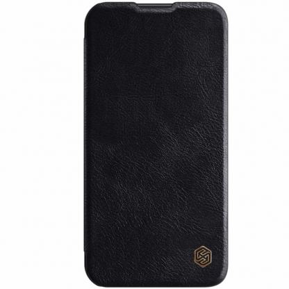 Nillkin Qin Book Pro Leather Flip Case - кожен калъф, тип портфейл за iPhone 13 (черен)