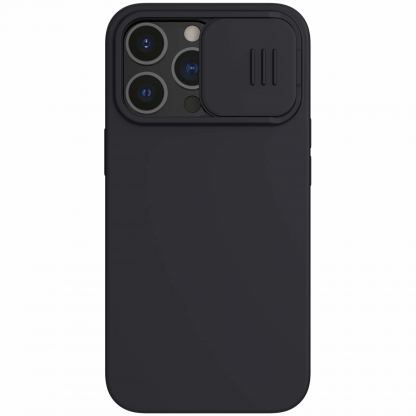 Nillkin CamShield Silky Silicone Case - силиконов (TPU) калъф за iPhone 13 Pro Max (черен)