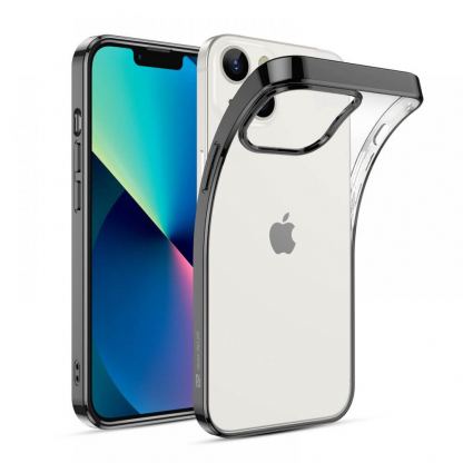 ESR Project Zero Case - силиконов (TPU) калъф за iPhone 13 (черен-прозрачен)