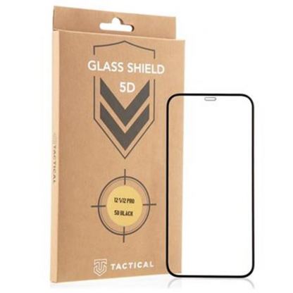 Tactical Glass Shield 5D AntiBlue - стъклено защитно покритие за целия дисплей на на iPhone 13, iPhone 13 Pro (прозрачен-черен)