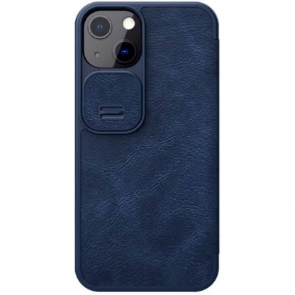 Nillkin Qin Book Pro Leather Flip Case - кожен калъф, тип портфейл за iPhone 13 (син)