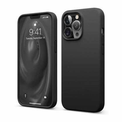 Elago Soft Silicone Case - силиконов (TPU) калъф за iPhone 13 Pro (черен)