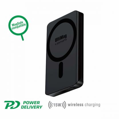 4smarts Wireless Power Bank VoltHub UltiMag 4000mAh for MagSafe - безжична преносима външна батерия с USB-C порт за iPhone с Magsafe (черен)