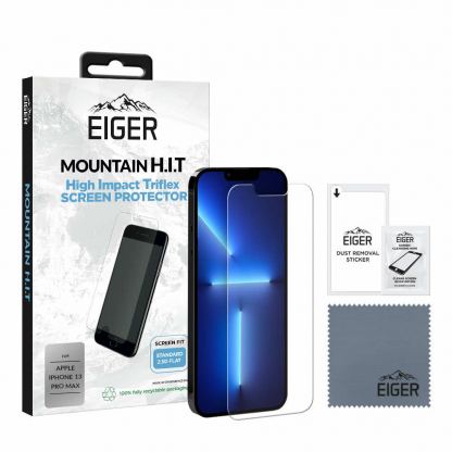 Eiger H.I.T. Screen Protector - качествено защитно покритие за дисплея на iPhone 13 Pro Max (един брой)