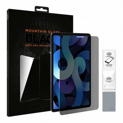 Eiger Mountain Glass Black Anti-Spy Privacy Filter Tempered Glass - калено стъклено защитно покритие с определен ъгъл на виждане за дисплея на iPad 11 Pro M1 (2021), iPad 11 Pro (2020), iPad 11 Pro (2018), iPad Air 5 (2022), iPad Air 4 (2020)