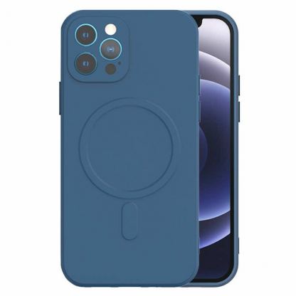 Tel Protect MagSilicone Case - силиконов (TPU) калъф с MagSafe за iPhone 13 (тъмносин)