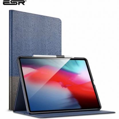ESR Urban Premium Folio Case - текстилен калъф и поставка за  iPad Pro 11 M1 (2021), iPad Pro 11 (2020), iPad Pro 11 (2018) (тъмносин)