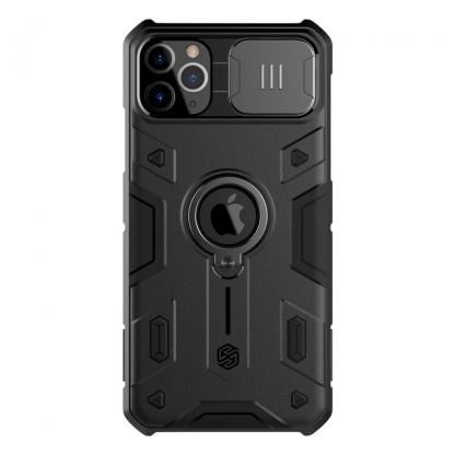 Nillkin CamShield Armor Hard Case - хибриден удароустойчив кейс с пръстен против изпускане за iPhone 11 (черен)
