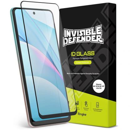 Ringke Invisible Defender Full Cover Tempered Glass 3D - калено стъклено защитно покритие за дисплея на Xiaomi Mi 10T Lite 5G, Mi 10i 5G (черен-прозрачен)