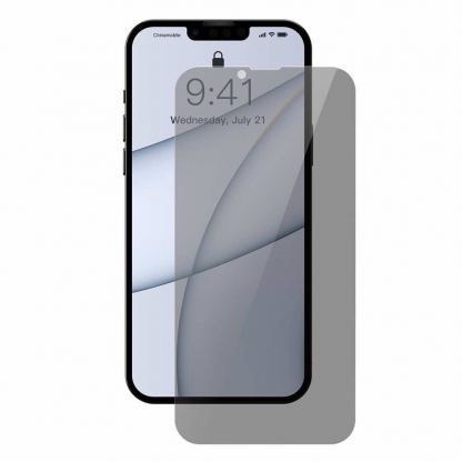 Baseus Full Screen Anti-Spy Privacy Tempered Glass (SGBL020802) - стъклено защитно покритие с определен ъгъл на виждане за целия дисплей на iPhone 13 Pro Max (2 броя)