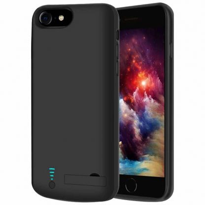 JC Battery Case 5500mAh - кейс с вградена батерия за iPhone SE (2020), iPhone 8, iPhone 7, iPhone 6S, iPhone 6 (черен)