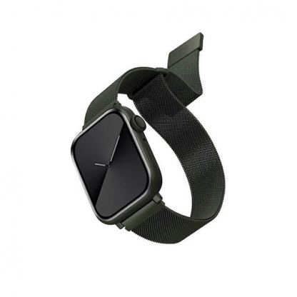 Uniq Dante Milanese Magnetic Stainless Steel Band - стоманена, неръждаема каишка за Apple Watch 38мм, 40мм, 41мм (зелен)