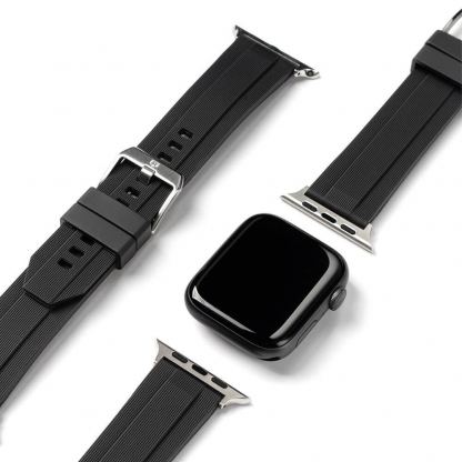 Ringke Rubber One Silicone Band - силиконова каишка за Apple Watch 42мм, 44мм, 45мм (черен)