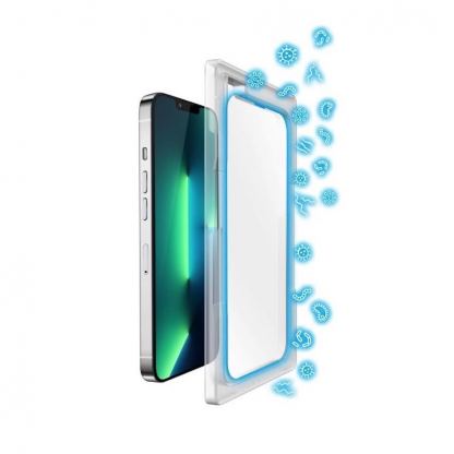 Torrii BodyGlass 2.5D Anti-Bacterial Glass - калено стъклено защитно покритие с антибактериално покритие за iPhone 13, iPhone 13 Pro (прозрачен)
