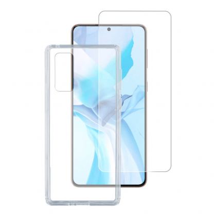 4smarts 360° Starter Set X-Pro UltraSonix Glass - тънък силиконов кейс и стъклено защитно покритие за дисплея на Samsung Galaxy S22 (прозрачен)