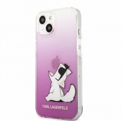 Karl Lagerfeld Choupette Fun Case - дизайнерски кейс с висока защита за iPhone 13 (розов)