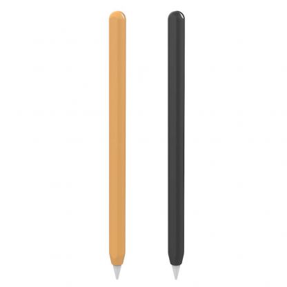 Stoyobe Silicone Pencil Sleeve Set - комплект силиконов калъф за Apple Pencil 2 (черен-оранжев) (2 броя)
