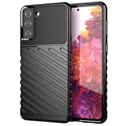 Thunder Rugged TPU Case  - удароустойчив силиконов (TPU) калъф за Samsung Galaxy S22 Plus (черен)