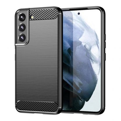 Carbon Soft Silicone TPU Protective Case - силиконов (TPU) калъф за Samsung Galaxy S22 Plus (черен)