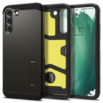 Spigen Tough Armor Case - хибриден кейс с най-висока степен на защита за Samsung Galaxy S22 Plus (сив)
