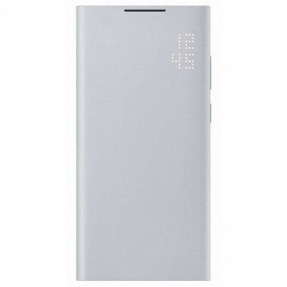 Samsung LED View Cover EF-NS908PJEGEE - оригинален калъф през който виждате информация от дисплея за Samsung Galaxy S22 Ultra (светлосив)