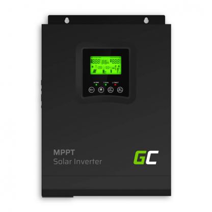 Green Cell Solar Inverter With MPPT 12VDC 230VAC 1000VA/1000W Pure Sine Wave - инвертор за генерираната енергията от фотоволтаична система (черен)