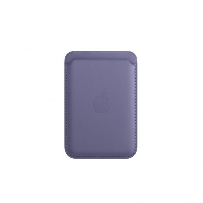 Apple iPhone Leather Wallet with MagSafe And Find My Support - оригинален кожен портфейл (джоб) за прикрепяне към iPhone с MagSafe (светлолилав)
