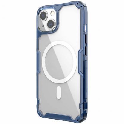 Nillkin Nature TPU Pro Magnetic Case - хибриден удароустойчив кейс с MagSafe за iPhone 13 (син)