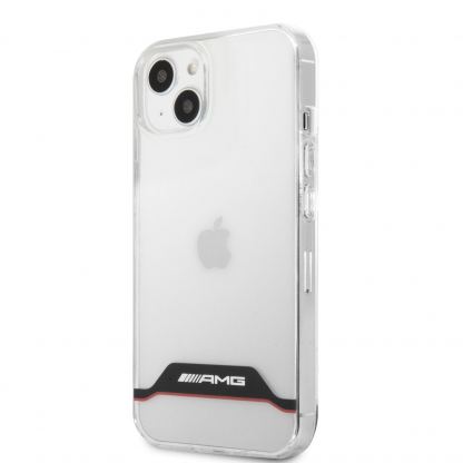 AMG Red Stripes Hard Case - дизайнерски кейс с висока защита за iPhone 13 (прозрачен)