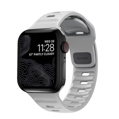 Nomad Sport Strap V2 - силиконова каишка за Apple Watch 42мм, 44мм, 45мм (сив)