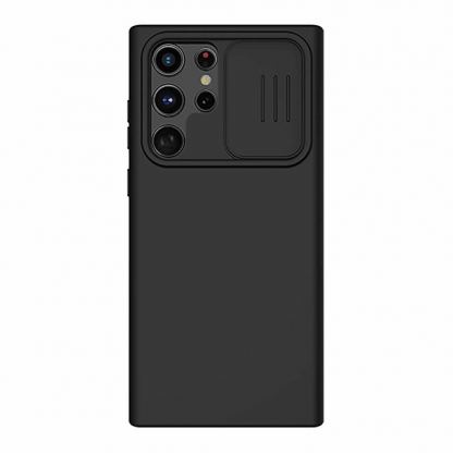 Nillkin CamShield Silky Silicone Case - силиконов (TPU) калъф за Samsung Galaxy S22 Ultra (черен)