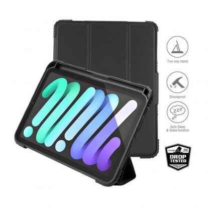 4smarts Endurance Folio Protective Case - удароустойчив хибриден кейс за iPad mini 6 (2021) (черен)